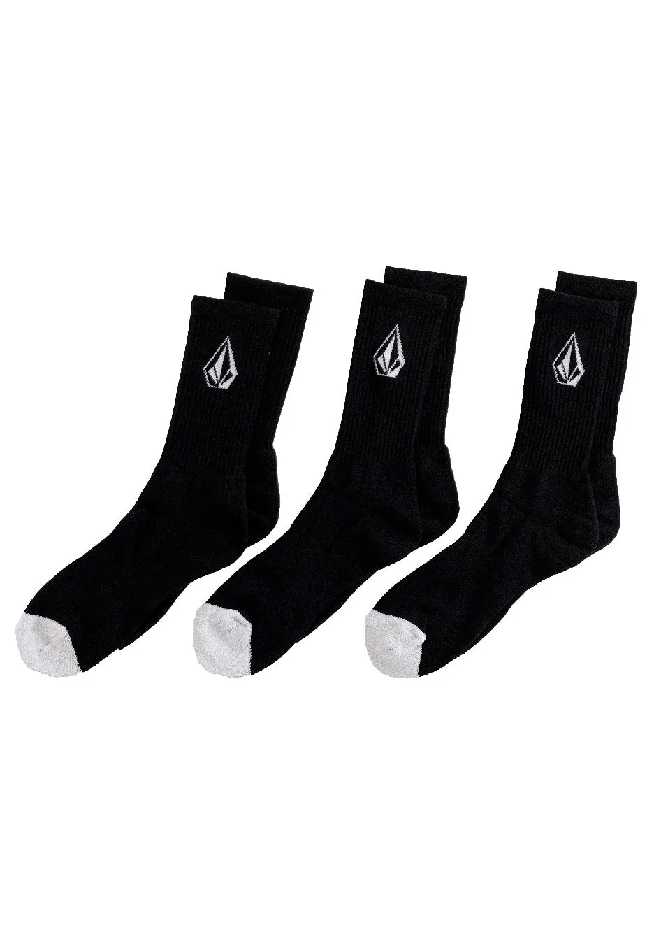 Volcom - Full Stone Pack Of 3 Black - Socks