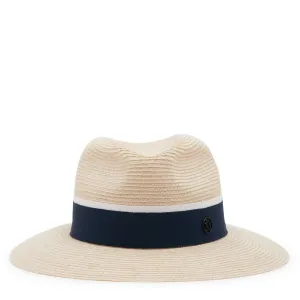 Women's Henrietta Straw Timeless Thin Hat In Natural Navy
