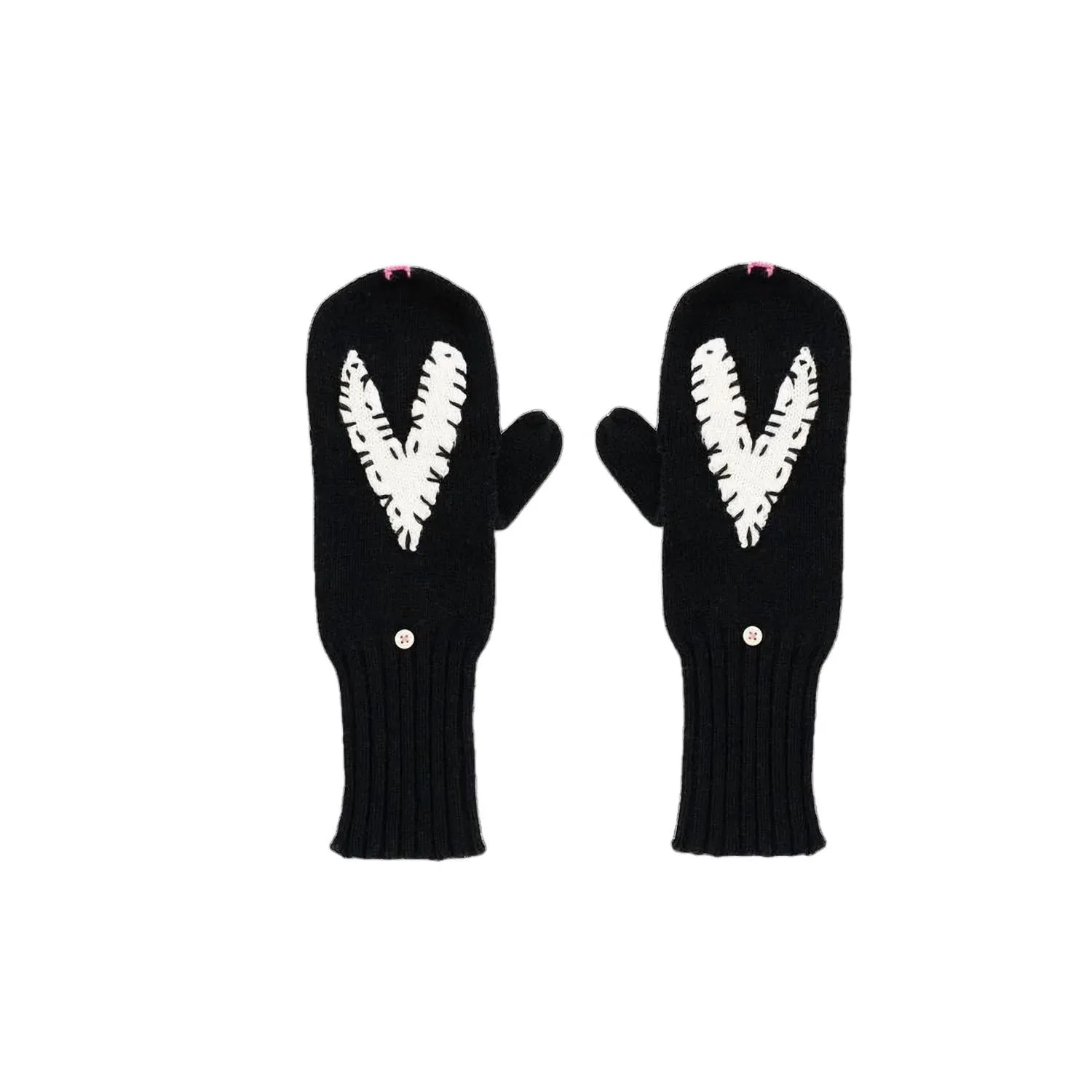 Women's Patchwork Heart Cashmittens In Abyss